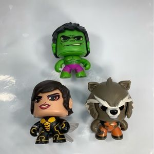 Mighty Mugs- Marvel Action Figures- Hulk,Wasps and Rocket the Racoon